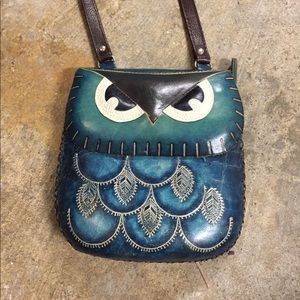 *2/$10 Leather blue owl purse